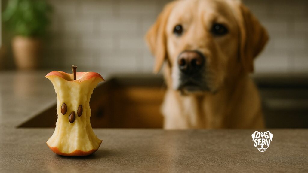 Apple Core with Seeds Unsafe for Dogs