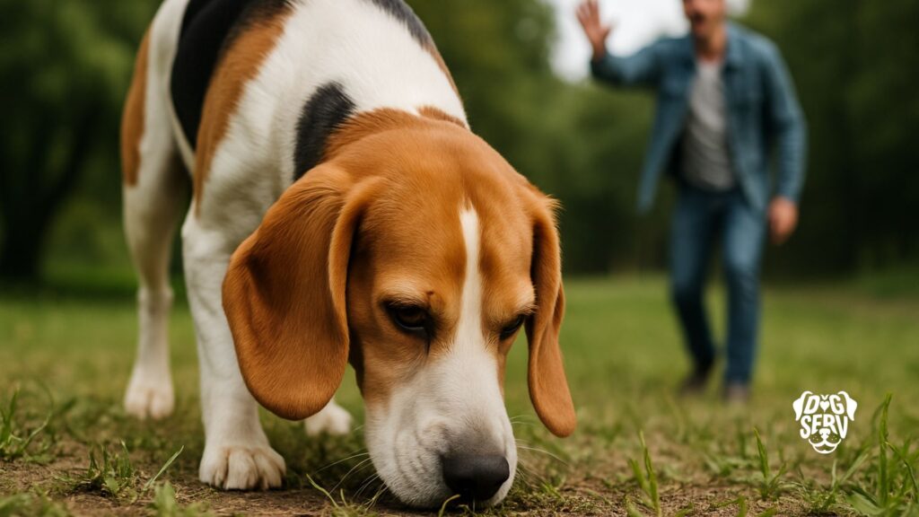 Beagle Following Scent Instead of Listening to Owner